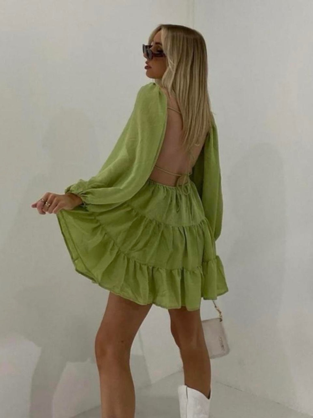 Princess Polly Open-Back Tiered Mini Dress